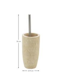 Escobilla de baño de mármol Luxor, Beige, acero, Ø 11 x Al 36 cm