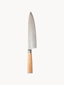 Coltello da chef Hattasan Damasco, Coltello: acciaio inossidabile (VG1, Manico: legno di Pakka, Legno chiaro, argentato, Lunghezza 33 cm