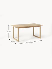 Rozkládací jídelní stůl Calla, různé velikosti, Lakované dubové dřevo, Š 160/240 cm, H 90 cm