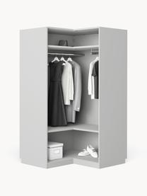 Armario esquinero modular Charlotte, 2 puertas (115 cm), Estructura: tablero aglomerado revest, Gris, Esquinero (An 115 x Al 200 cm)