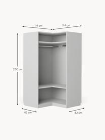 Armoire d'angle modulaire Charlotte, larg. 115 cm, plusieurs variantes, Gris, Module d'angle : larg. 115 x haut. 200 cm