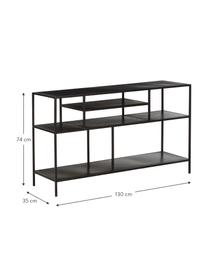 Metall-Standregal Display in Schwarz, Metall, pulverbeschichtet, Schwarz, 130 x 74 cm