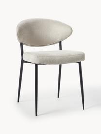 Polsterstühle Adele, 2 Stück, Gestell: Metall, pulverbeschichtet, Webstoff Hellbeige, B 54 x T 57 cm