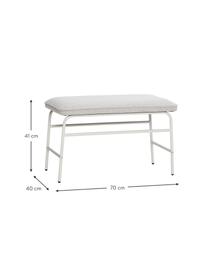 Banc Mist, Tissu gris clair, larg. 70 x prof. 40 cm