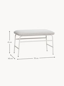 Banc Mist, Tissu gris clair, larg. 70 x prof. 40 cm