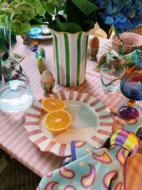 Ronds de serviette de table Violette, 4 élém., Viscose, plastique, Lilas, lavande, jaune pâle, orange, Ø 24 x haut. 8 cm
