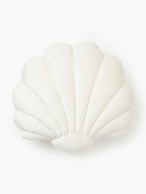 Poduszka z aksamitu Shell, Złamana biel, S 32 x D 27 cm