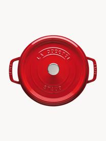 Ronde braadpan La Cocotte uit gietijzer, Geëmailleerd gietijzer, Rood, zilverkleurig, Ø 24 cm x H 15 cm, 3,8 L