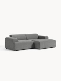 Ecksofa Melva (3-Sitzer), Bezug: 100 % Polyester Der strap, Gestell: Massives Kiefern- und Fic, Webstoff Dunkelgrau, B 238 x T 143 cm, Eckteil links