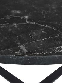 Mesa de comedor Amble, tablero en aspecto mármol, Ø 110 cm, Tablero: tablero de fibras de dens, Patas: metal con pintura en polv, Aspecto mármol negro, Ø 110 cm