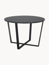 Ronde eettafel Amble met tafelblad in marmerlook, Ø 110 cm, Tafelblad: MDF, melamine bekleed, Marmerlook zwart, zwart, Ø 110 cm