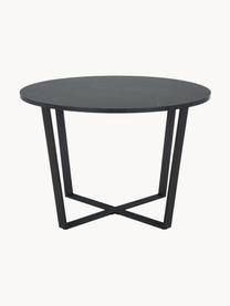 Kulatý jídelní stůl s deskou v mramorovém vzhledu Amble, Ø 110 cm, Mramorový černý vzhled, černá, Ø 110 cm
