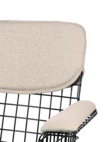 Set de coussins pour chaise en métal à accoudoirs Wire, 3 élém., Beige, Lot de différentes tailles