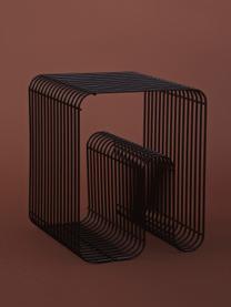Metall-Beistelltisch Curva mit Magazinhalter, Metall, beschichtet, Schwarz, B 32 x H 43 cm