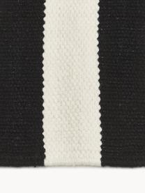 Ručne tkaný kelim behúň s pruhmi Donna, Čierna, krémovobiela, Š 80 x D 250 cm