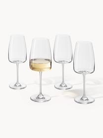 Poháre na biele víno z krištáľového skla Lucien, 4 ks, Krištáľové sklo, Priehľadná, Ø 8 x V 22 cm, 420 ml