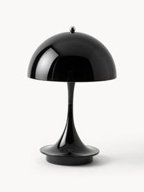 Mobiele dimbare LED tafellamp Panthella, H 24 cm, Lampenkap: gecoat staal, Staal zwart, Ø 16 x H 24 cm