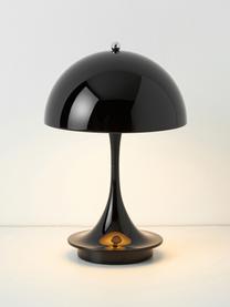 Lampada da tavolo portatile a LED con luce regolabile Panthella, alt. 24 cm, Paralume: acciaio rivestito, Struttura: alluminio rivestito, Acciaio nero, Ø 16 x Alt. 24 cm