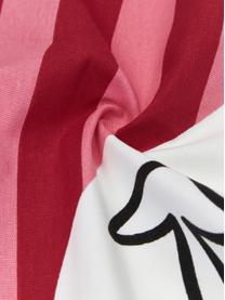 Funda de cojín a rayas de algodón ecológico Narius, estilo marinero, 100% algodón orgánico con certificado GOTS, Rosa, rojo, An 40 x L 60 cm