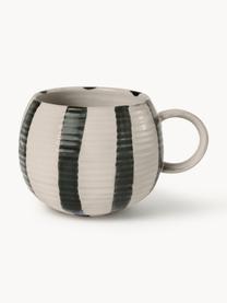 Taza artesanal grande Serina, Gres, Beige claro, negro, Ø 11 x 9 cm, 510 ml