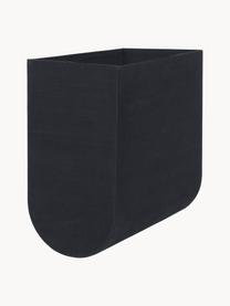 Caja artesanal Curved, An 20 cm, Funda: 100% algodón, Estructura: cartón, Negro, An 20 x Al 39 cm
