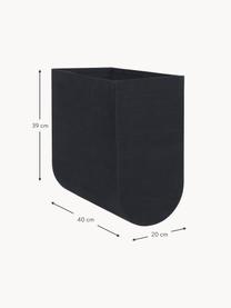 Handgemaakte opbergdoos Curved, B 20 cm, Bekleding: 100% katoen, Frame: karton, Zwart, B 20 x H 39 cm