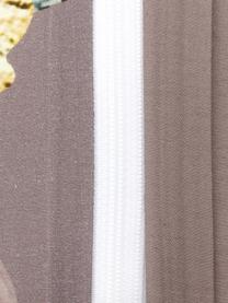 Dwustronna pościel z satyny bawełnianej  Fleur, Taupe, wielobarwny (biały, zielony, żółty), 135 x 200 cm + 1 poduszka 80 x 80 cm