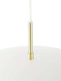 Hanglamp Mathea-goudkleurig, Lampenkap: gepoedercoat metaal, Decoratie: vermessingd metaal, Baldakijn: gepoedercoat metaal, Wit, messingkleurig, Ø 38 x H 8 cm