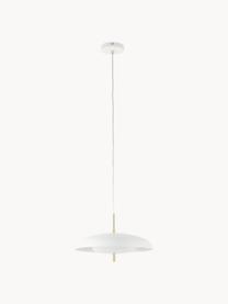 Hanglamp Mathea-goudkleurig, Lamp: vermessingd metaal, Wit, goudkleurig, Ø 38 x H 8 cm