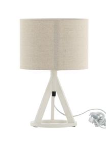 Lampada da tavolo grande Kona, Paralume: lino, Bianco, Ø 25 x Alt. 51 cm