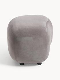 Hocker Alba, Bezug: 100 % Polyester (Teddy) D, Füße: Kunststoff Dieses Produkt, Webstoff Taupe, B 70 x H 42 cm, gebogen links