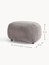 Hocker Alba, Bezug: 100 % Polyester (Teddy) D, Füße: Kunststoff Dieses Produkt, Webstoff Taupe, B 70 x H 42 cm, gebogen links