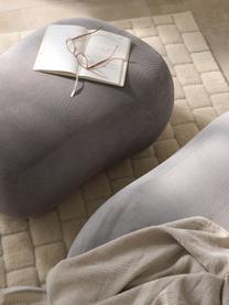 Hocker Alba, Bezug: 100 % Polyester (Teddy) D, Webstoff Taupe, B 70 x H 42 cm, gebogen links