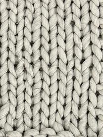 Plaid in lana lavorato a maglia Fern, 60% lana, 40% acrilico, Grigio, Larg. 120 x Lung. 150 cm