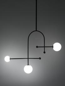 Lampa wisząca ze szkła opalowego Otis, Biały, czarny, S 82 x W 120 cm
