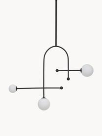 Grande suspension moderne Otis, Noir, blanc, larg. 82 x haut. 120 cm