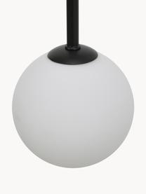 Grote hanglamp Otis van opaalglas, Baldakijn: gepoedercoat metaal, Zwart, wit, B 82 x H 120 cm