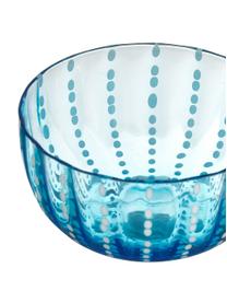 Mondgeblazen schalen set Perle, 6-delig, Glas, Transparant, wit, aquakleurig, amberkleurig, pastelpaars, blauw en grasgroen, Ø 12 x H 6 cm