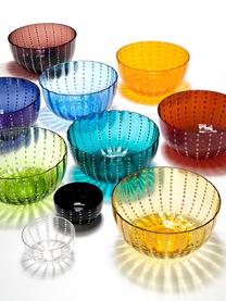 Mondgeblazen schalen set Perle, 6-delig, Glas, Transparant, wit, aquakleurig, amberkleurig, pastelpaars, blauw en grasgroen, Ø 12 x H 6 cm