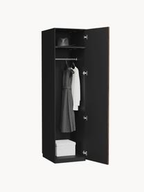 Modularer Drehtürenschrank Simone, 50 cm Breite, mehrere Varianten, Korpus: Spanplatte, melaminbeschi, Walnussholz-Optik, Schwarz, Basic Interior, B 50 x H 200 cm