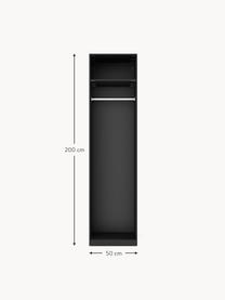 Modularer Drehtürenschrank Simone, 50 cm Breite, mehrere Varianten, Korpus: Spanplatte, melaminbeschi, Walnussholz-Optik, Schwarz, Basic Interior, B 50 x H 200 cm