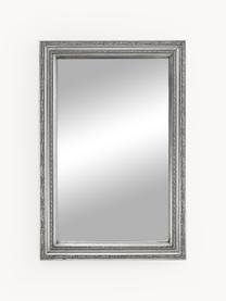 Specchio da parete barocco Muriel, Cornice: legno massiccio rivestito, Retro: pannello di fibra a media, Superficie dello specchio: lastra di vetro, Argentato, Larg. 40 x Alt. 60 cm