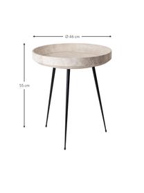 Ronde bijzettafel Bowl van eikenhout, handgemaakt, Tafelblad: eikenhout, FSC-gecertific, Eikenhout, lichtbeige gelakt, Ø 46 x H 55 cm