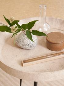 Tavolino rotondo in legno di quercia Bowl, fatto a mano, Gambe: rifiuti di plastica ricic, Legno di quercia, beige chiaro laccato, Ø 46 x Alt. 55 cm
