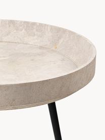 Ręcznie wykonany okrągły stolik pomocniczy z drewna dębowego Bowl, Blat: drewno dębowe z certyfika, Nogi: tworzywo sztuczne z recyk, Drewno dębowe lakierowane na jasnobeżowo, Ø 46 x W 55 cm
