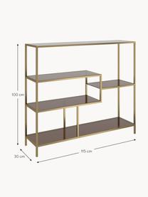 Étagère en métal Loft, Doré, brun, larg. 115 cm, haut. 100 cm