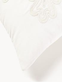 Housse de coussin en velours avec motif hivernal Celeste, Blanc crème, larg. 60 x long. 60 cm