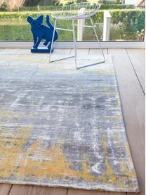 Tappeto di design Streaks, Retro: misto cotone, rivestito i, Giallo, grigio, Larg. 80 x Lung. 150 cm (taglia XS)