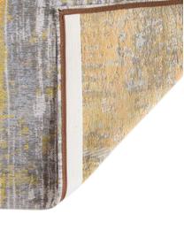 Tappeto di design Streaks, Retro: misto cotone, rivestito i, Giallo, grigio, Larg. 80 x Lung. 150 cm (taglia XS)