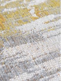 Tappeto di design Streaks, Retro: misto cotone, rivestito i, Giallo, grigio, Larg. 80 x Lung. 150 cm (taglia XS)